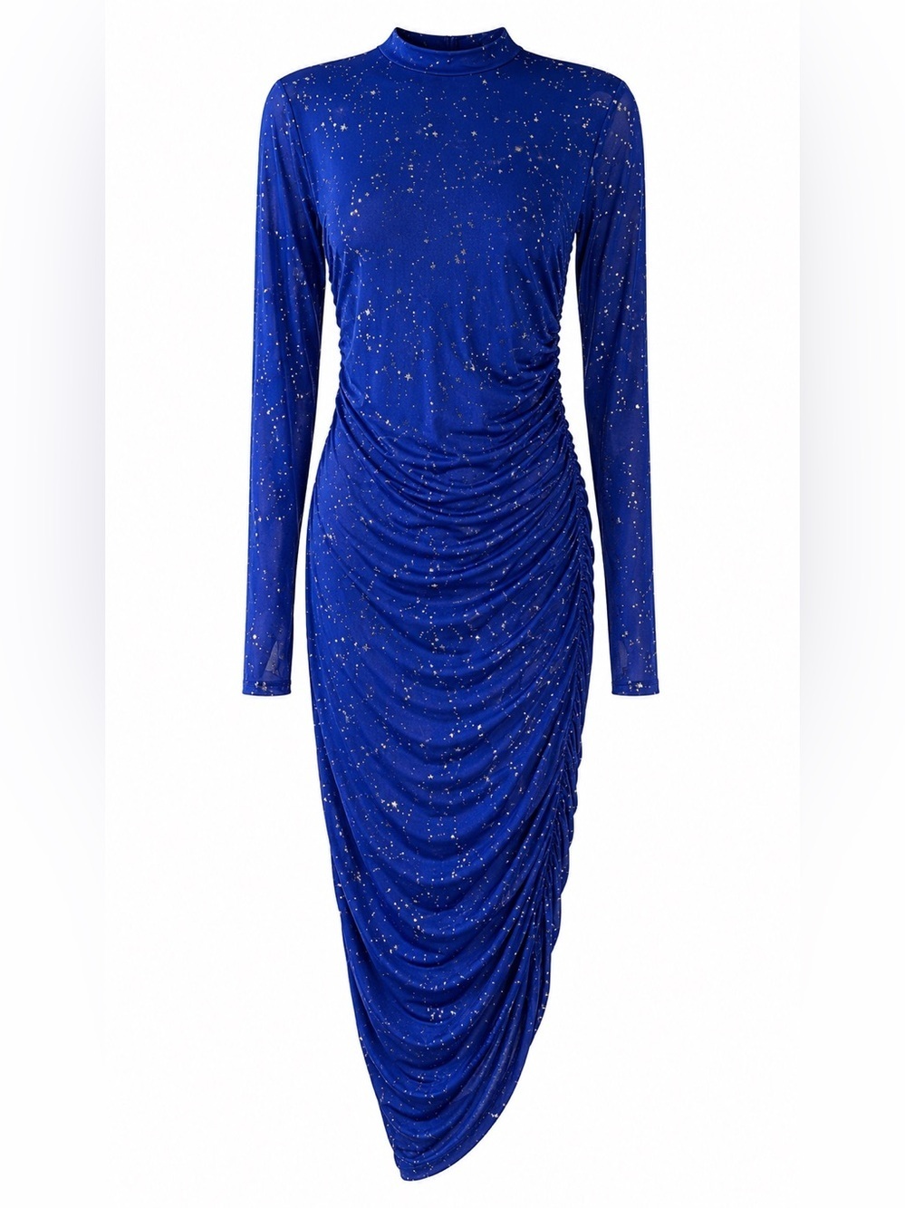 Sheer stretch ruched midi dress size xxxl